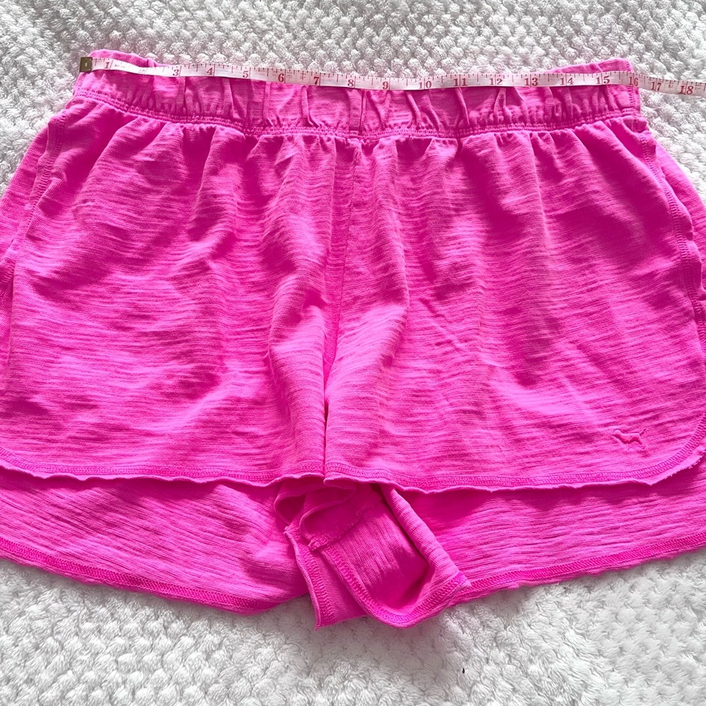 NWT Victoria's Secret PINK Curve Hem Sweat Shorts in HOT PINK - Picture 6 of 8
